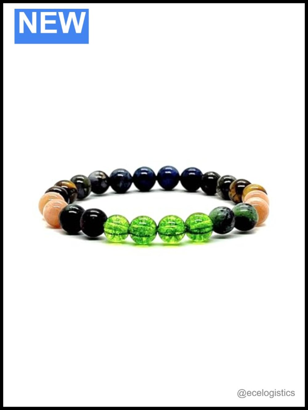 Leo Birthstone Bracelet 8mm Gemstone Zodiac Stretch Bracelet